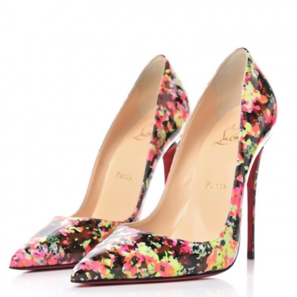 Christian Louboutin So Kate 120mm Patent Granite NIB